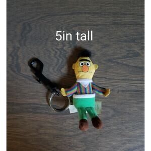 Vintage 1999 Sesame Street Bert Plush Key Chain 5in Tall